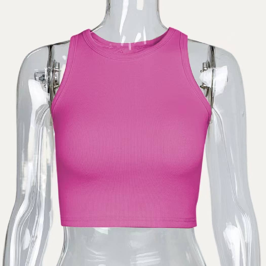 The Moment Collection - Wholesale Tank Top - Women's - Active Solid Color Cropped Tank Top6
