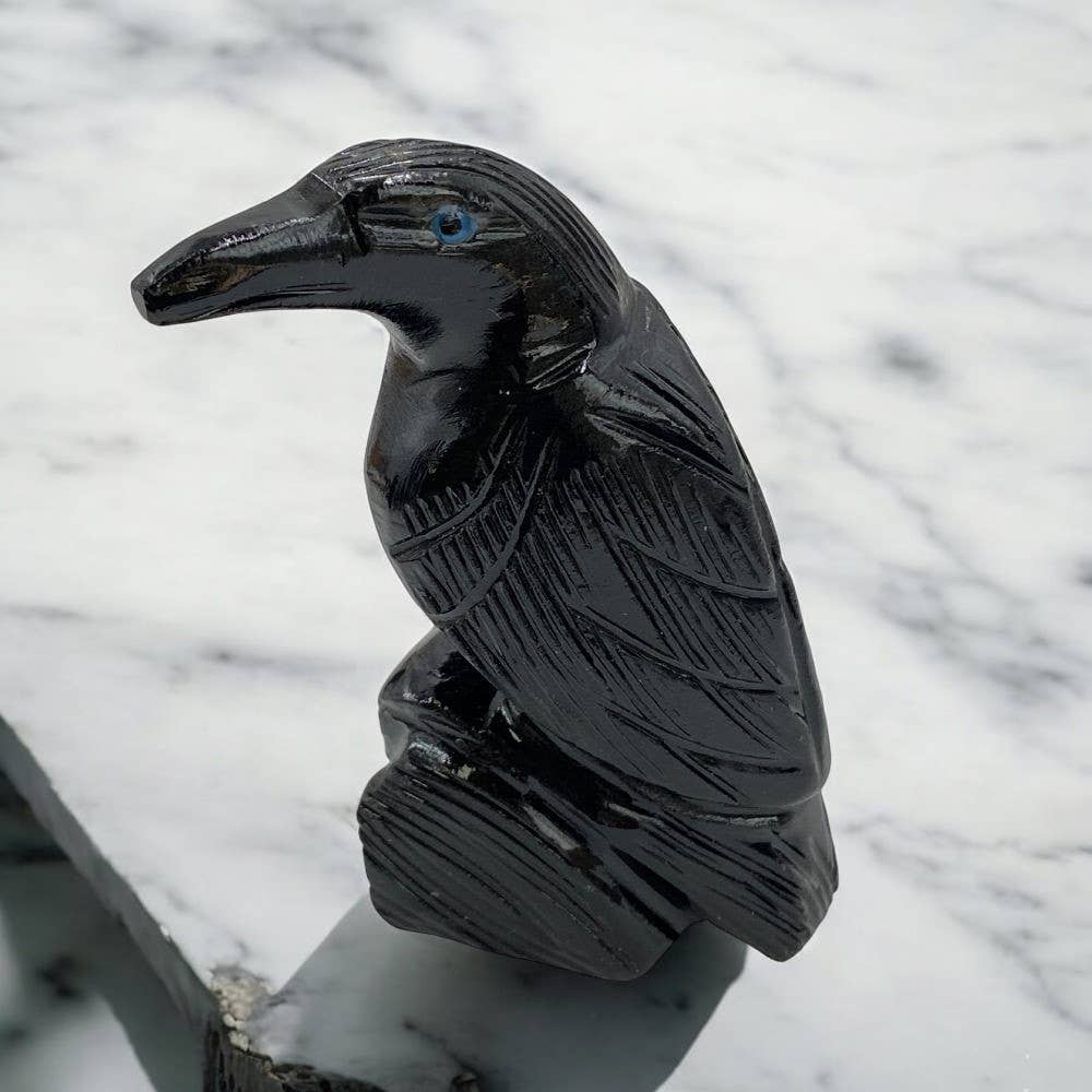 Earths Elements Wholesale - Wholesale Retailer Sample - Home Decor - Crystal Animal - Onyx Raven1