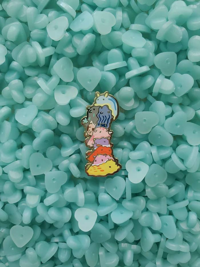 Slug Pile Enamel Pin - Sea Slug & Nudibranch Pin for wholesale by Mezamizu