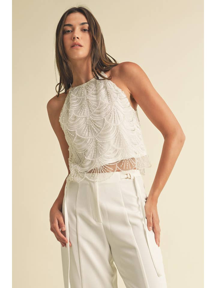 Endless Blu - Wholesale Blouse - Women's - Mermaid embellished Top