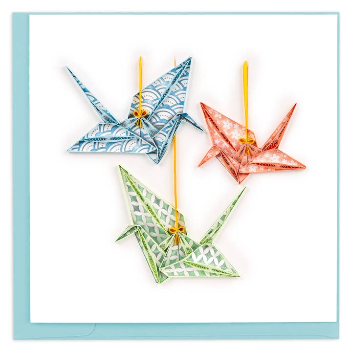 Quilling Card - Wholesale Everyday Greeting Card - Quilled Origami Cranes Greeting Card