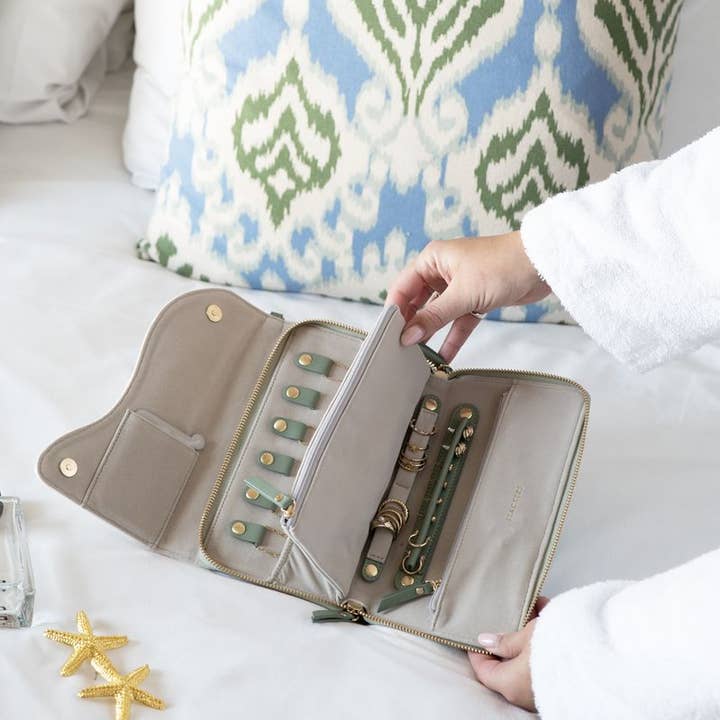 Stackers – wholesale Jewellery box/organiser – Wave Collection - Seafoam Green Jewellery Roll 0