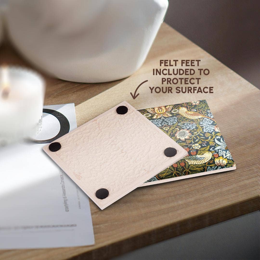 3dRose - Wholesale Coasters - 3dRose, William Morris Strawberry Thief Pattern, Coaster3