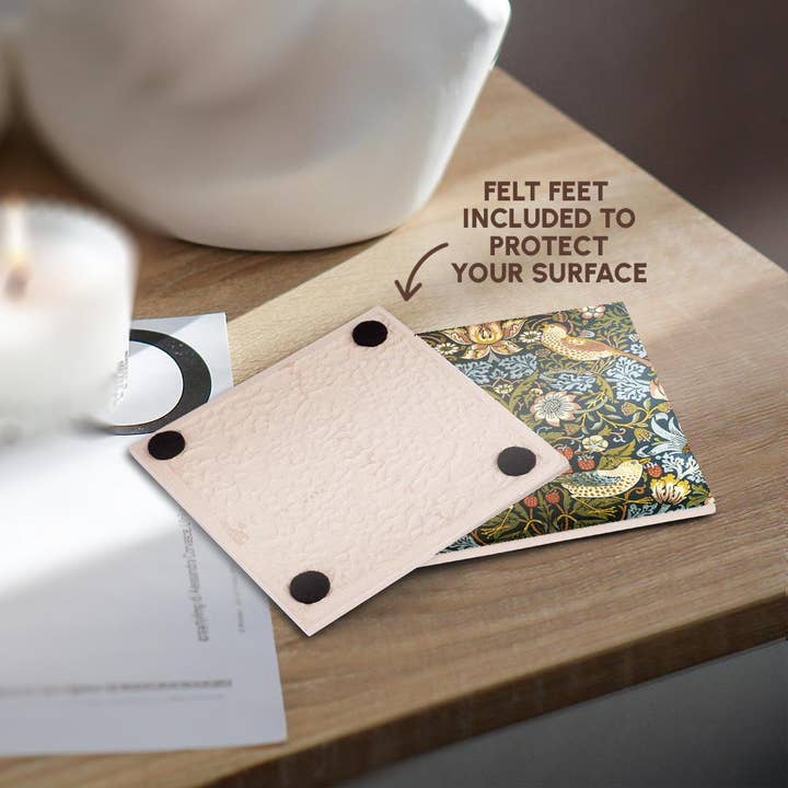 3dRose - Wholesale Coasters - 3dRose, William Morris Strawberry Thief Pattern, Coaster3