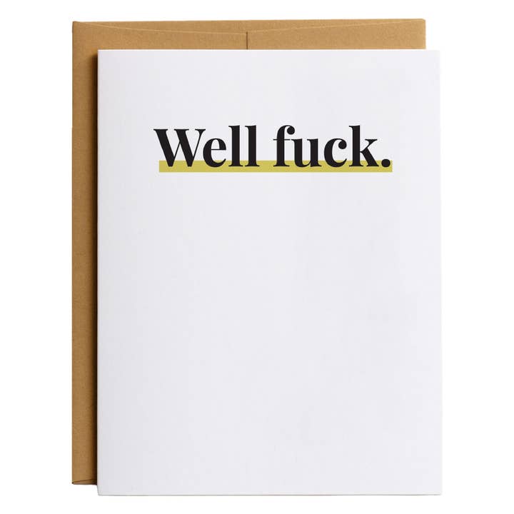 Well Fuck Sympathy Card for wholesale by Habitude Paper