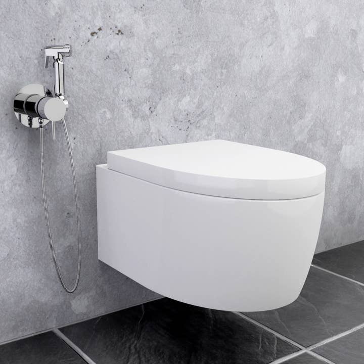 Stilform Handels GmbH - Wholesale Bathroom Accessory Set - Design toilet/bidet hand shower complete set with mini flush-mounted mixer