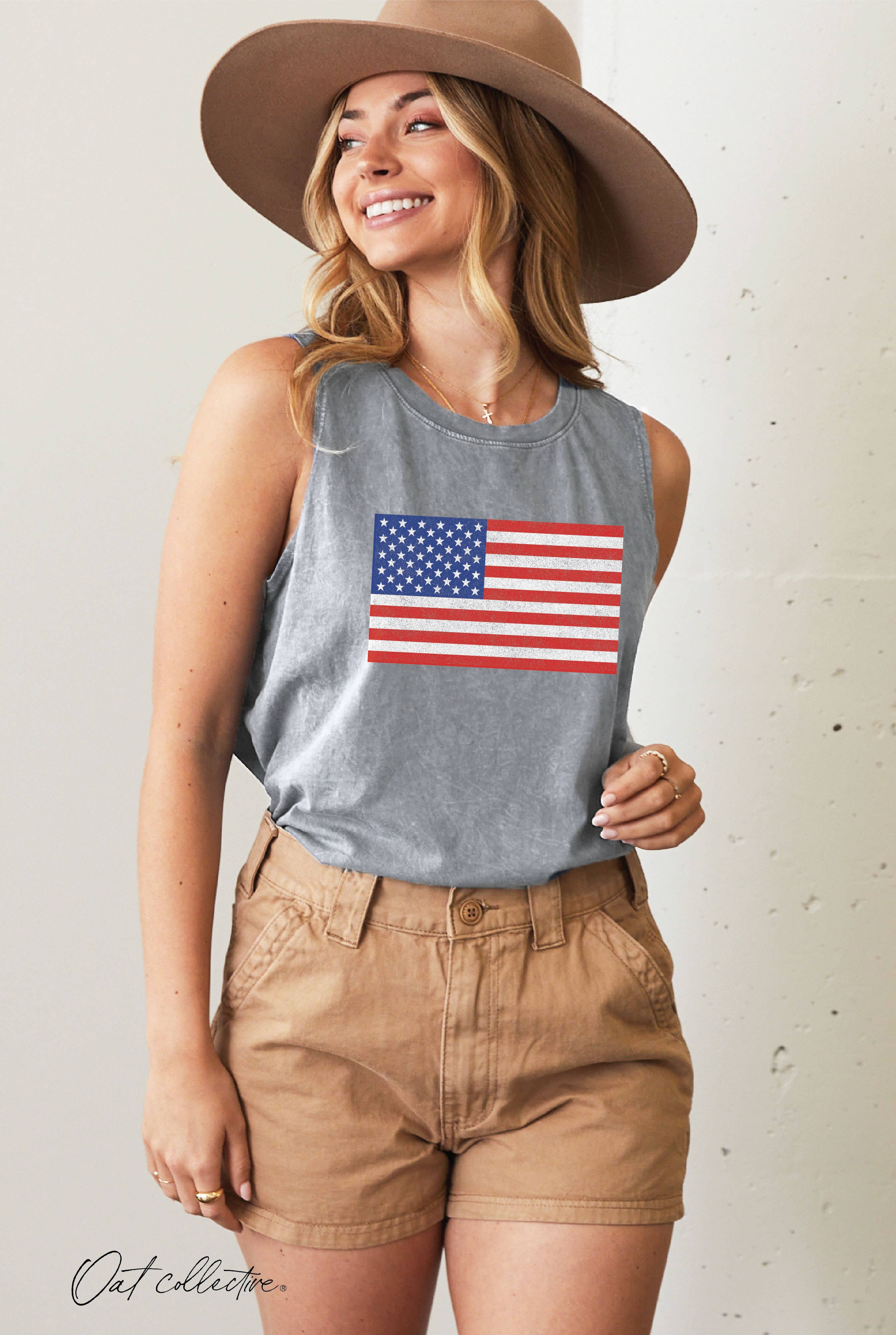 OAT COLLECTIVE - Wholesale Tanktop - Dames - USA FLAG Mineral Graphic tanktop 2