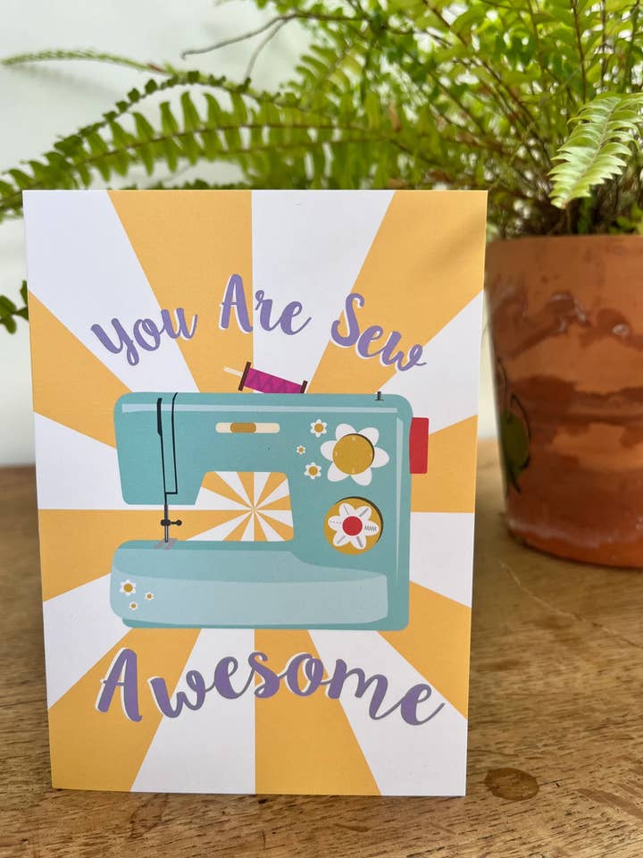 Sew Awesome - Tarjeta de Felicitación con Tema de Costura para venta al por mayor de Two Stitches Patterns