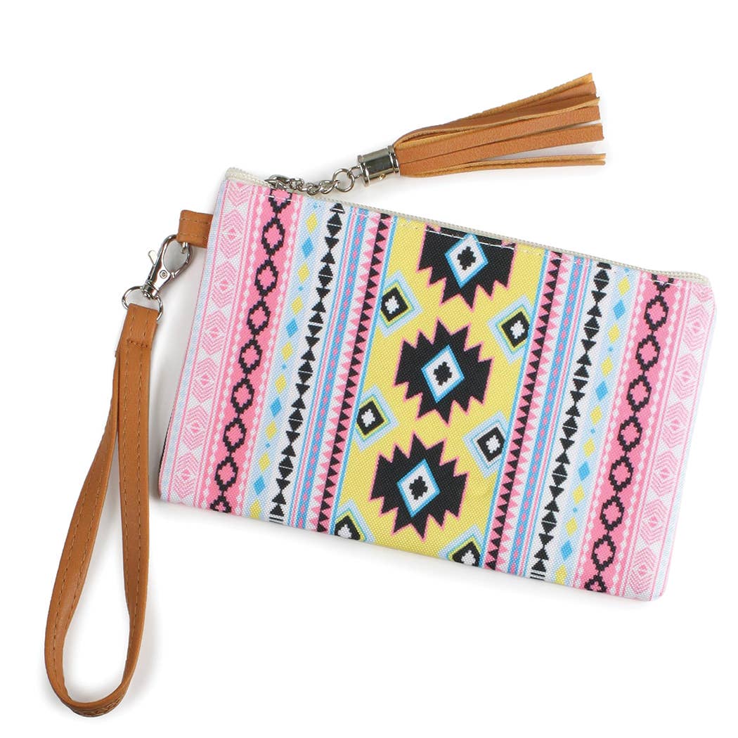 Fashion City – wholesale Plånbok - Dam – Vibrerande Aztec Print Plånbok Med Armband2