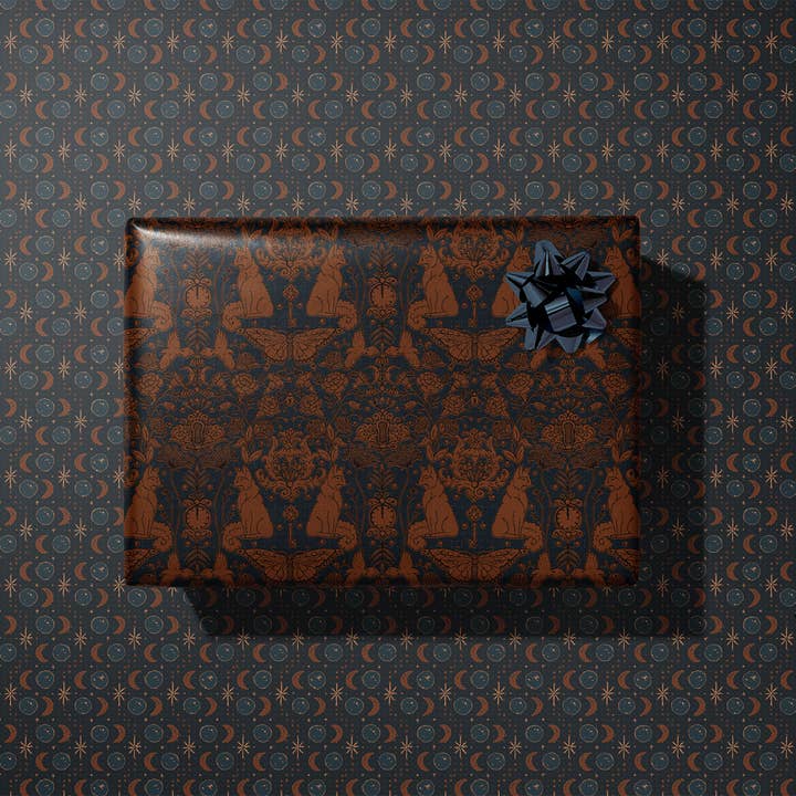 Moonlight Garden Gift Wrap Sheet-Double Sided for wholesale by re:mused studio