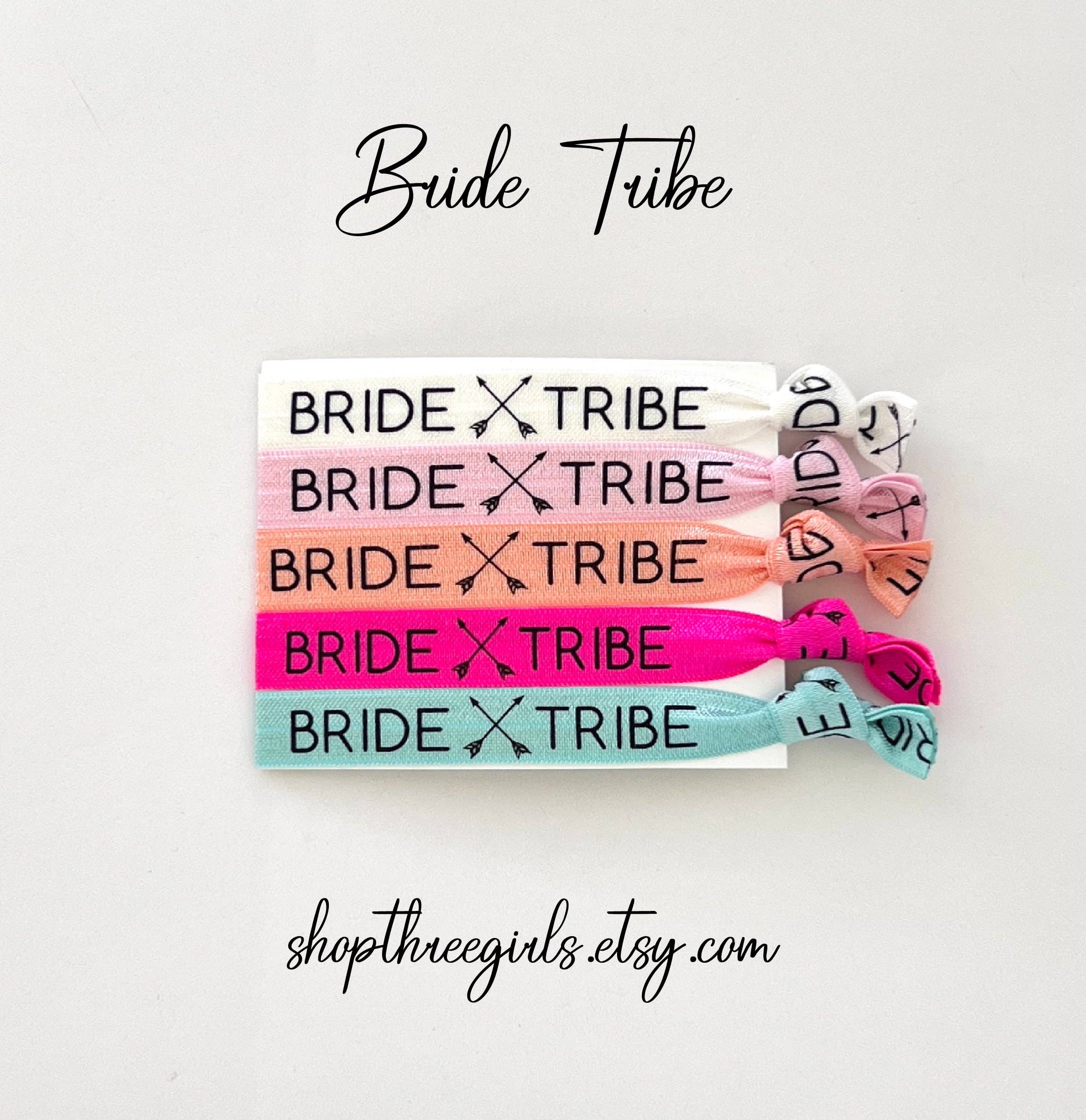 Three Girls Shop - Wholesale Hair Tie - PACK OF 10 Bride Tribe Hair Ties Bachelorette Party Favors Bachelorette Welcome Bag Filler Hair Ties Survival Kit Favor Ready to Ship Favors1