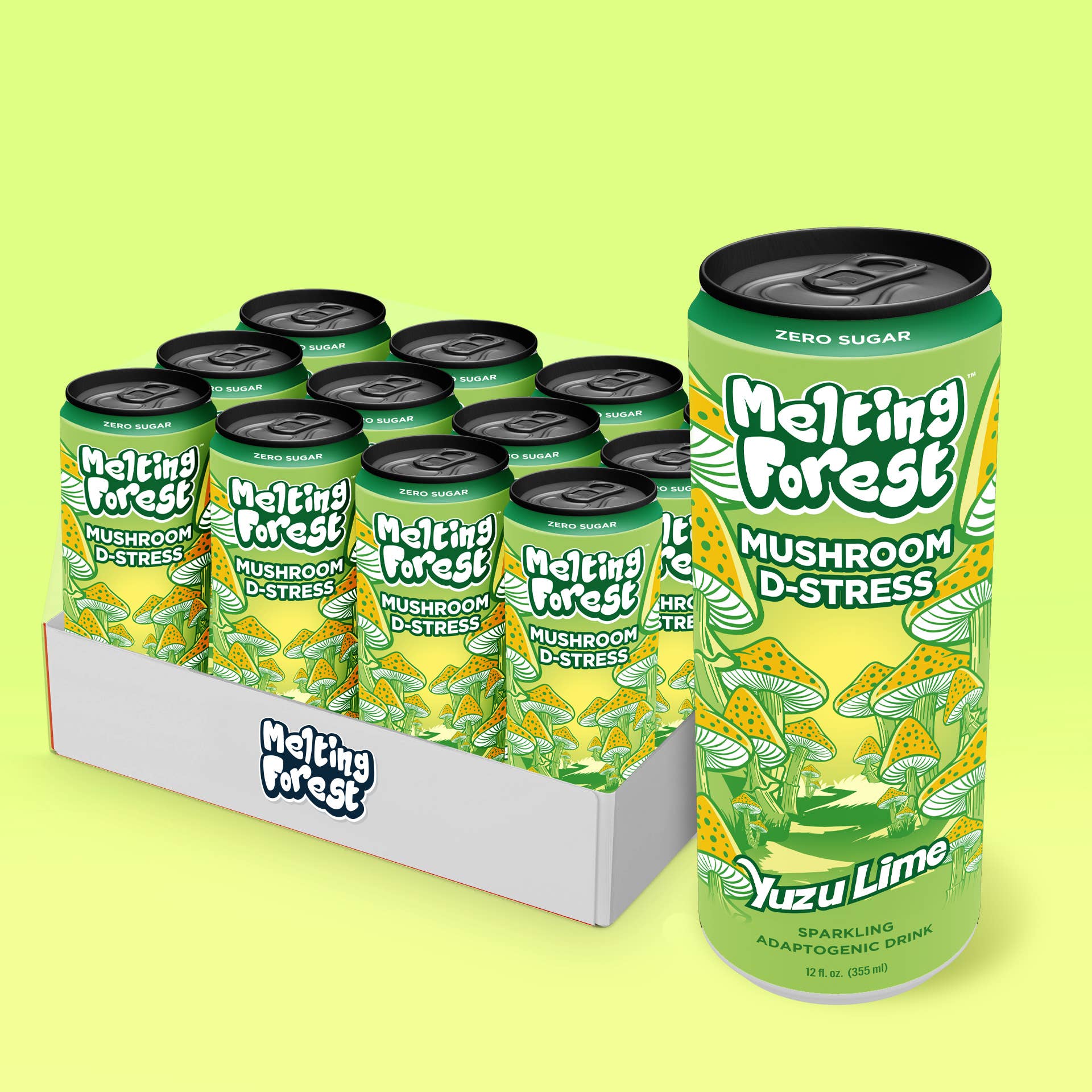 Melting Forest - Vente Eau gazeuse - Boisson aux champignons | Soulagement du stress | Yuzu Citron Vert12