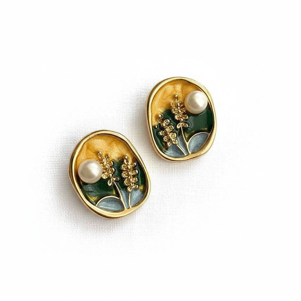 Ellemadera – wholesale Dangle earrings – Artistic Vintage Pearl Drop Earrings0