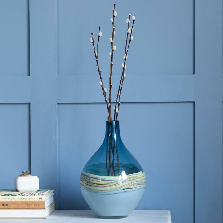 Achat Rhian Runde, handgeblasene Vase aus Achat für den Großhandel auf Faire