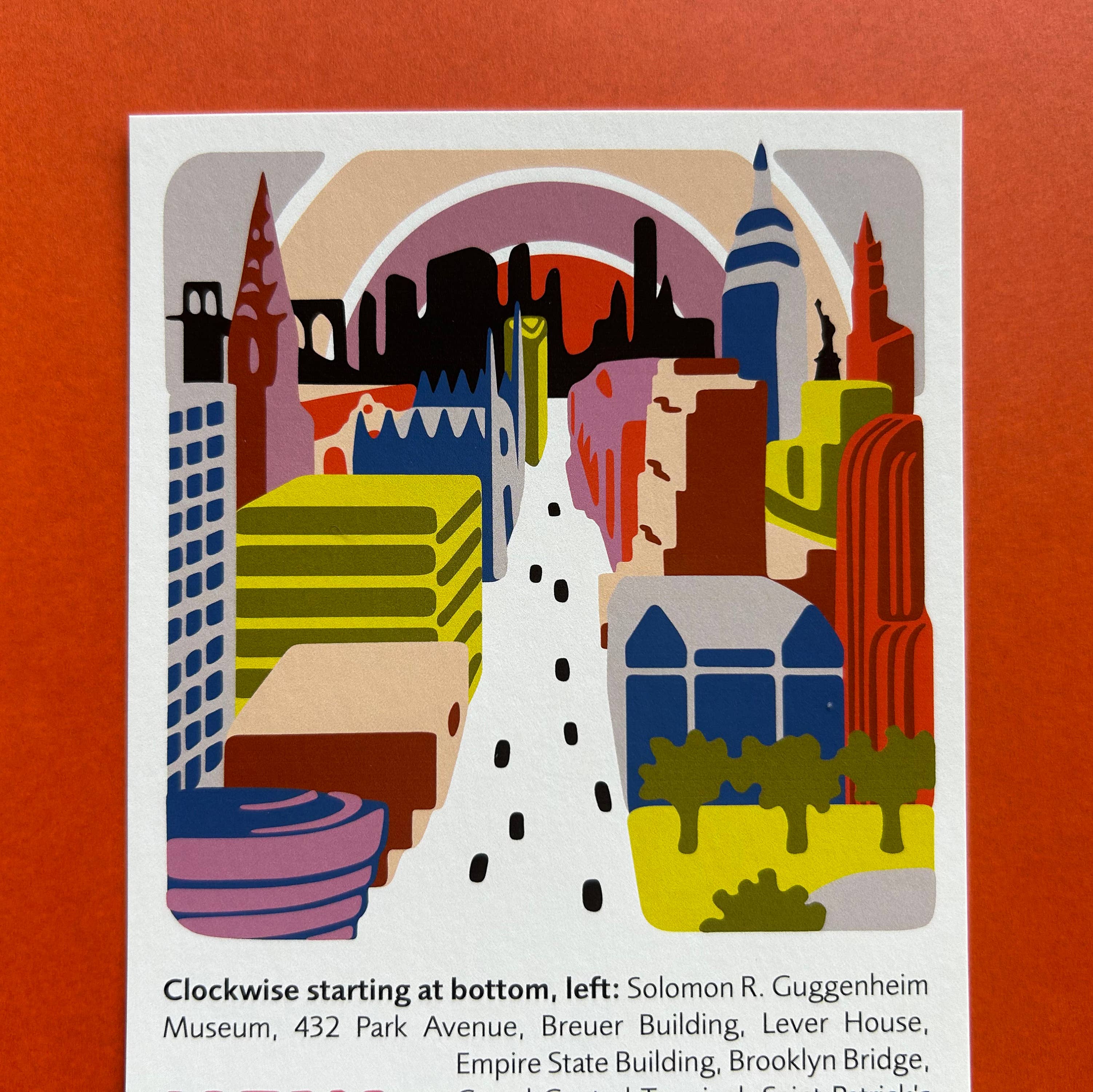 Fresh Fish - Wholesale Postcard - New York City NYC Postcard w/ Illustrated View Down 5th Ave1