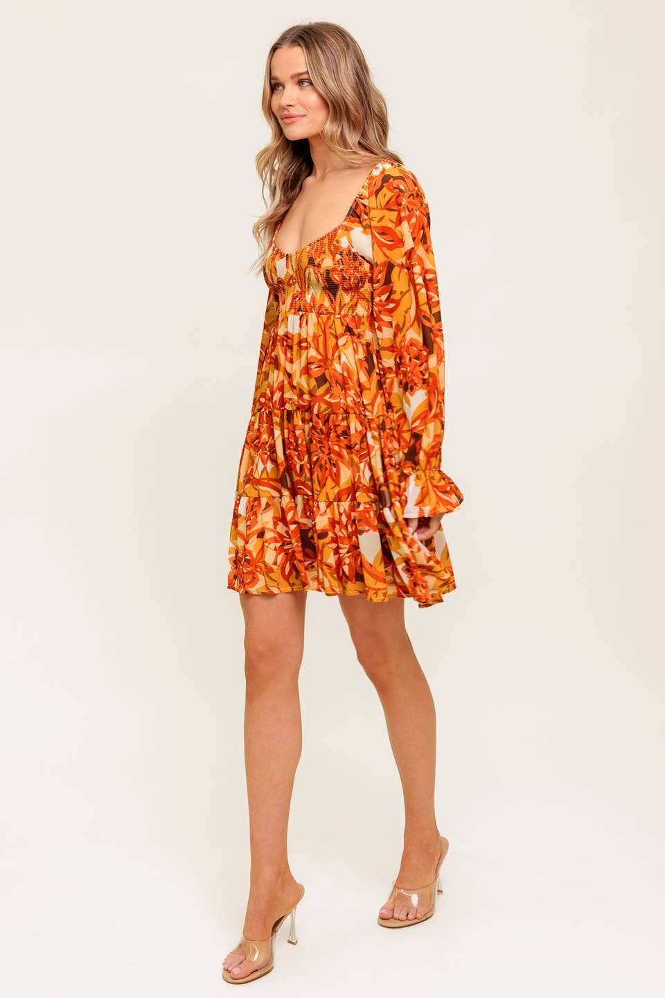 RUST A printed woven mini dress - ID21402 for wholesale on Faire3