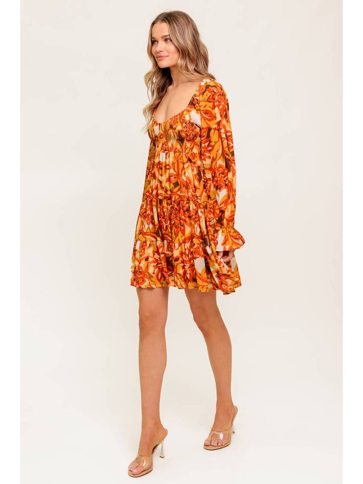 RUST A printed woven mini dress - ID21402 for wholesale on Faire3