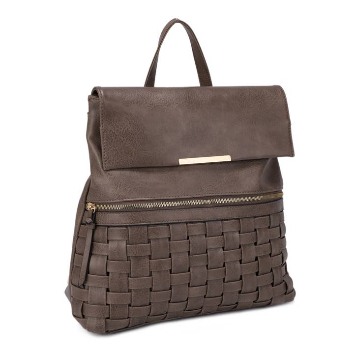 ZAINO ALINA CON DETTAGLIO INTRECCIATO per la vendita all'ingrosso da parte di KAYLA+AVA