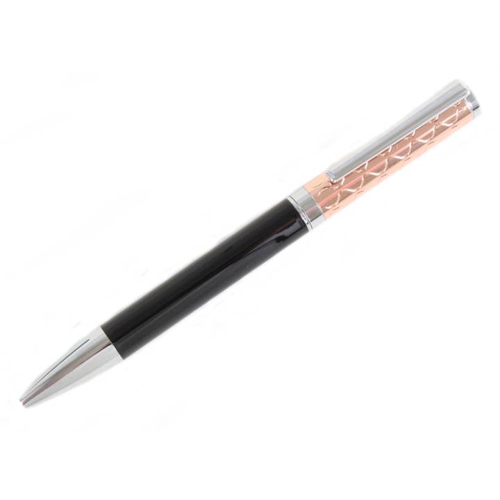 Rose Gold & Black Ball Point Pen for wholesale by Dalaco - incorporating David Aster