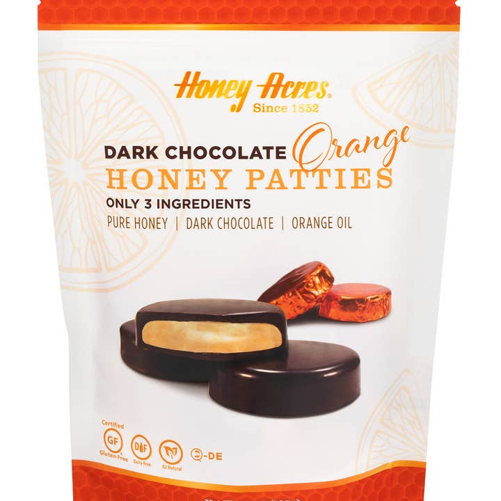 Honey Acres Inc. - Wholesale Chocolate Covered Sweets - Dark Chocolate Orange Honey Patties6