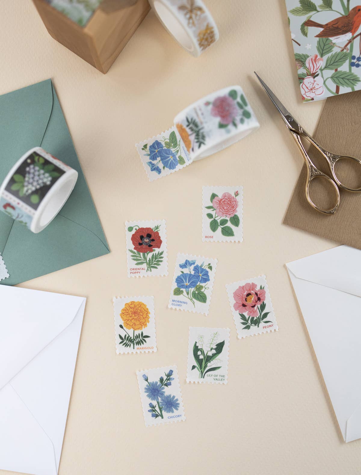 Botanica Paper Co. – Fita Washi por atacado – Fitas Washi Perfuradas com Estampas Florais1