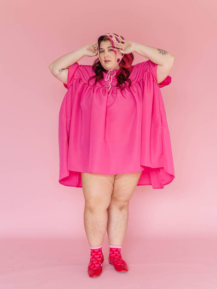 Nettle Studios - Wholesale Dress - Women's - Hot Pink Mini Mushroom Dress - Size Inclusive1