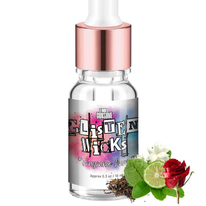 Au Voleur Body Oil: White Tea, Rose, Bergamot & Lily Scent by GlitterWicks for wholesale by Glitterwicks
