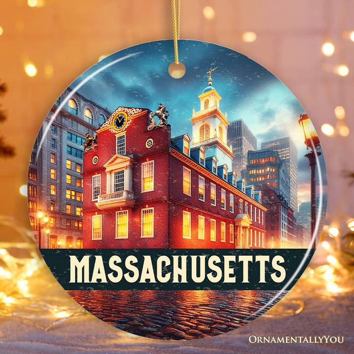 Classic Massachusetts Old State House Ornament for wholesale by OrnamentallyYou