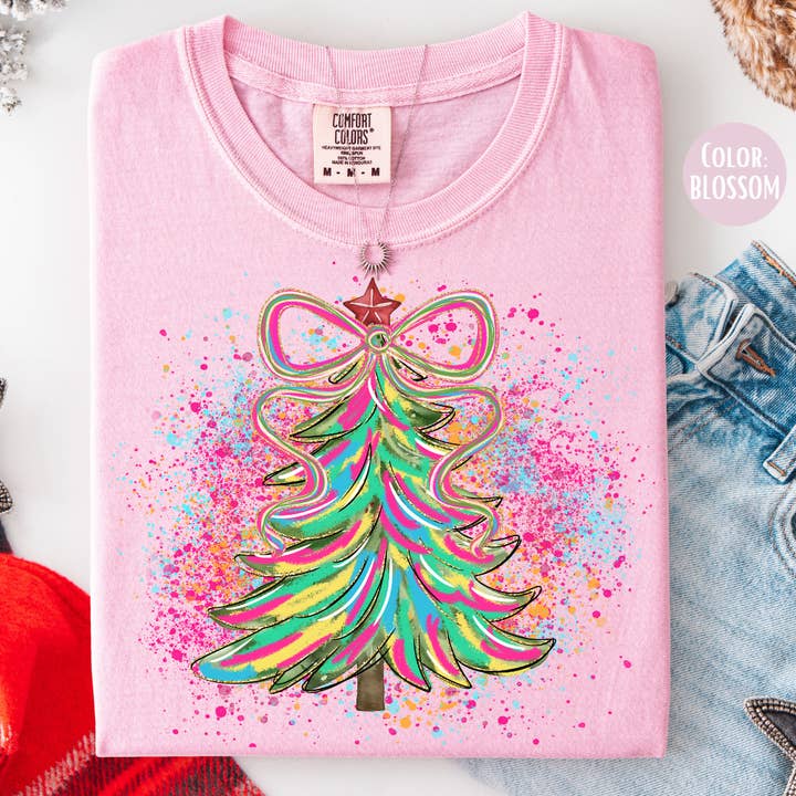 T-shirt de Noël Girly Comfort Colors® - Tee de Noël pour la vente par The Shirt Company