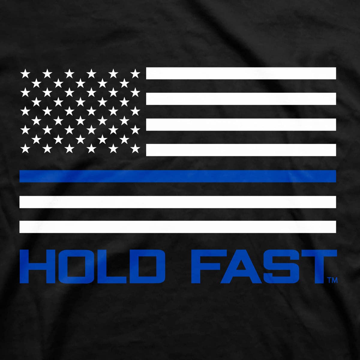 Black HOLD FAST Mens T-Shirt Police Flag for wholesale on Faire5