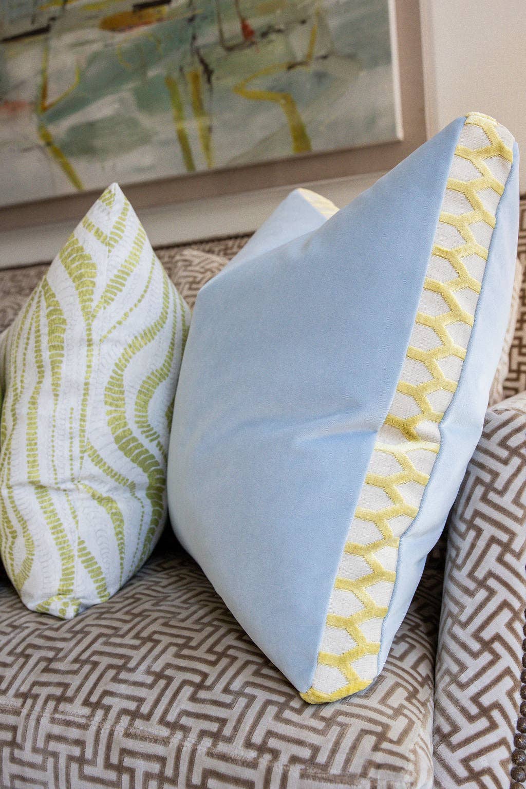 Greer Citron - Yellow Printed Throw Pillow for wholesale on Faire7