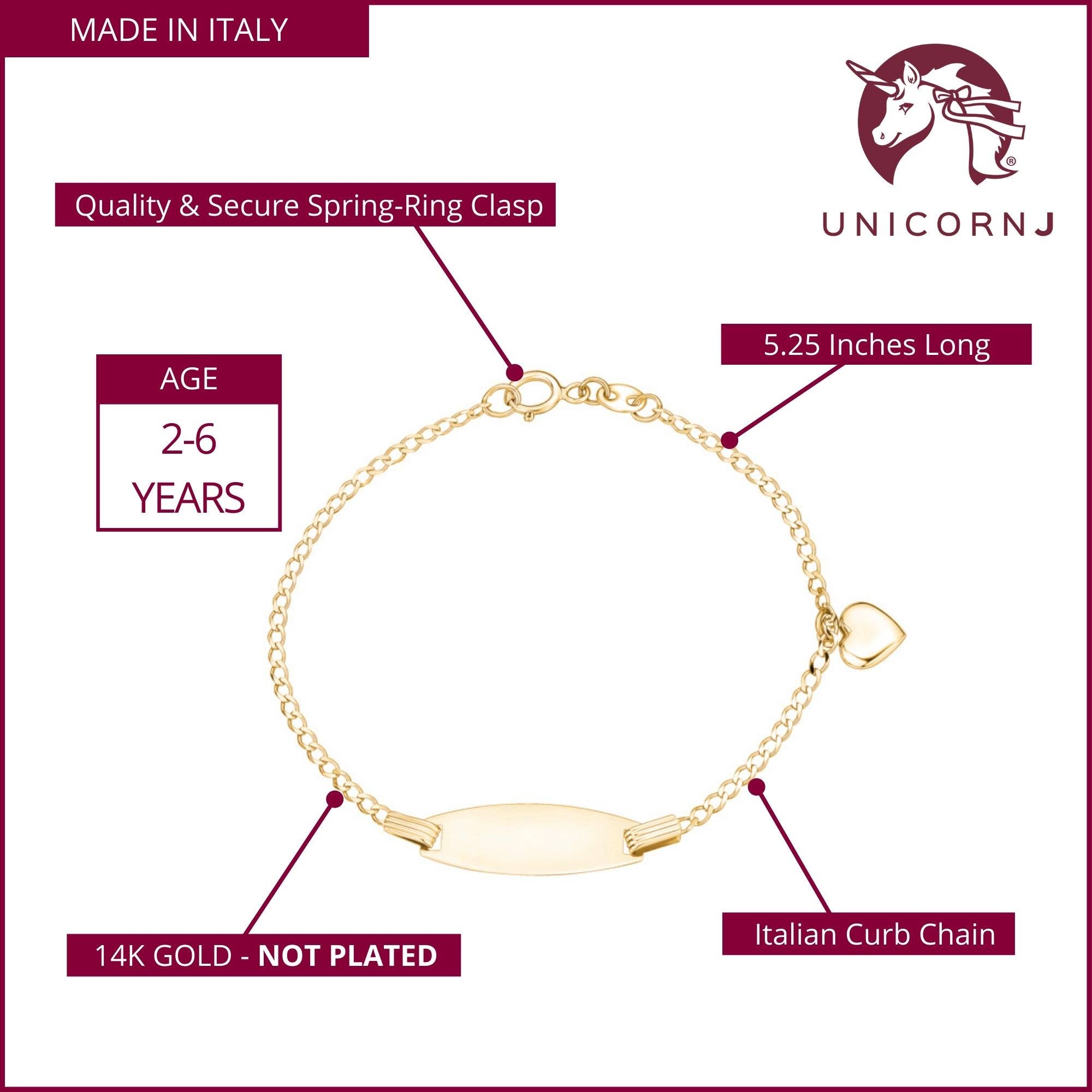 Massete - Vente Bracelets maillon et chaîne - Bracelet d'identification en or 14 carats à graver pour filles garçons enfants Baby Figaro16