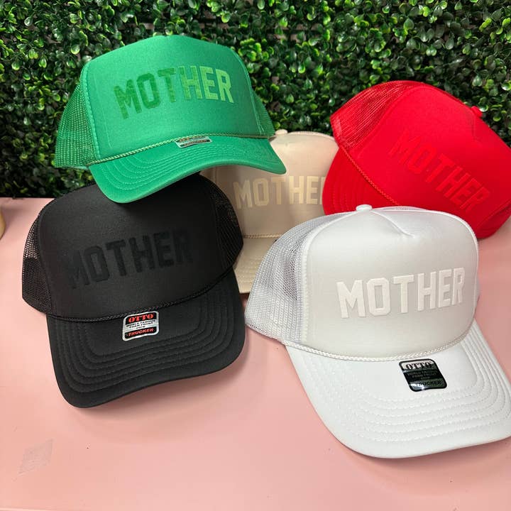 Littlebrightbird - Wholesale Trucker Hat - Women's - TOT Trucker - MOTHER - (Red on Red)1