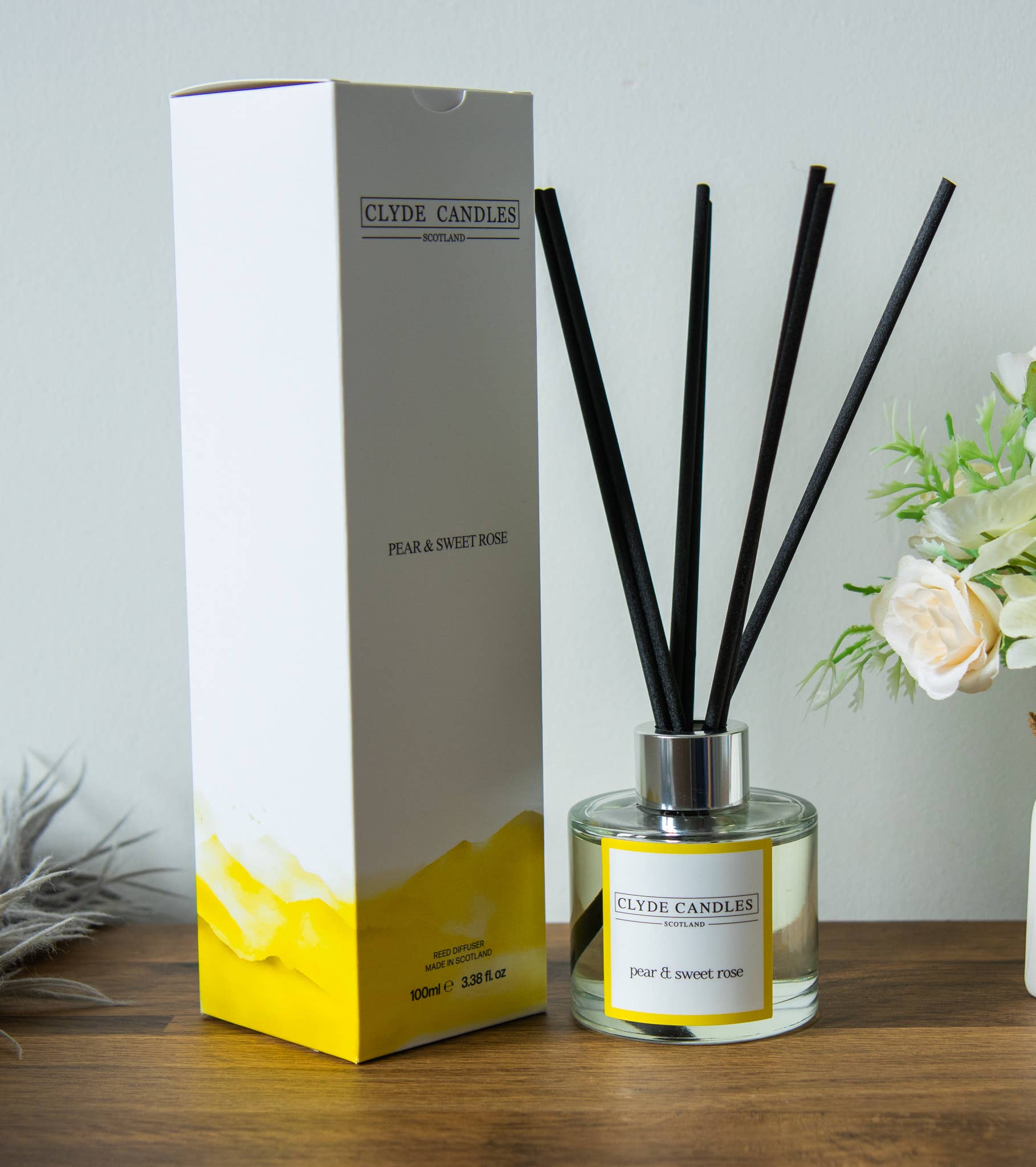 CLYDE CANDLES - Wholesale Reed Diffuser - Pear & Sweet  Rose Reed Diffuser1