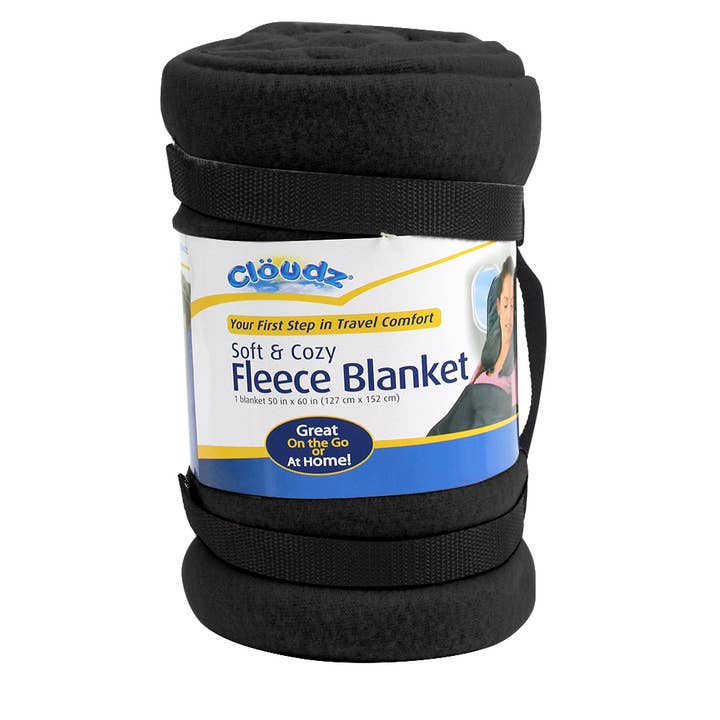 Cloudz Fleece Travel Blanket - Black for wholesale by Cloudz