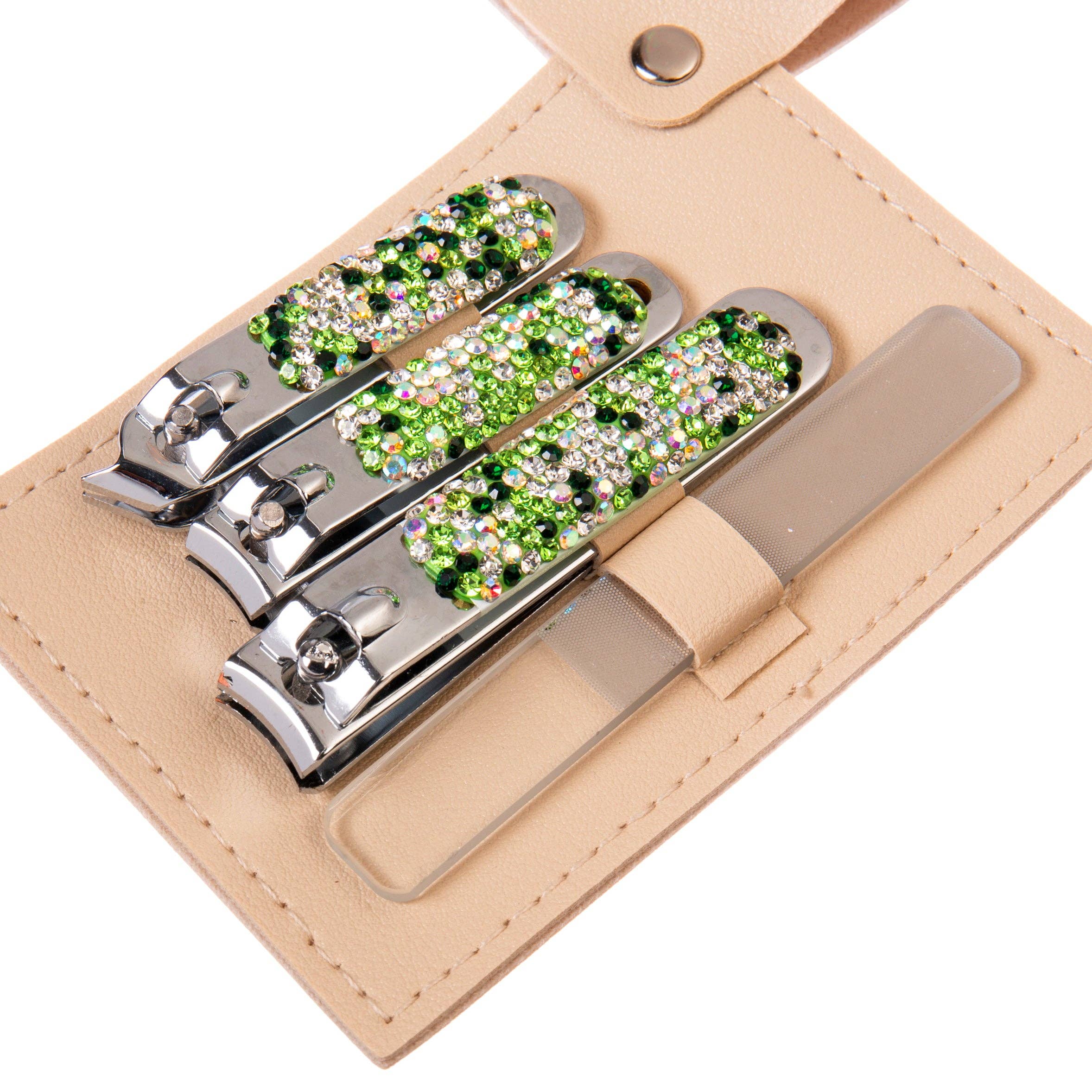 Ole - Wholesale Nailcare Set - Ceramic Rhinestone Manicure Nail Clipper Kit ACR100052