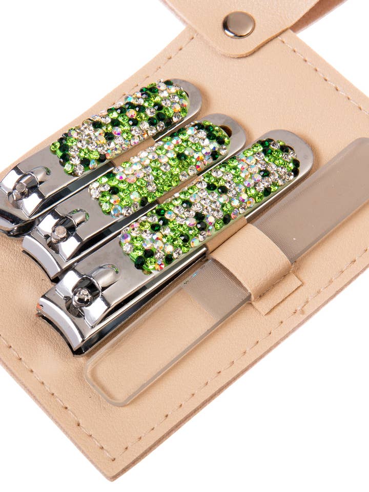 Ceramic Rhinestone Manicure Nail Clipper Kit ACR10005 for wholesale by Ole