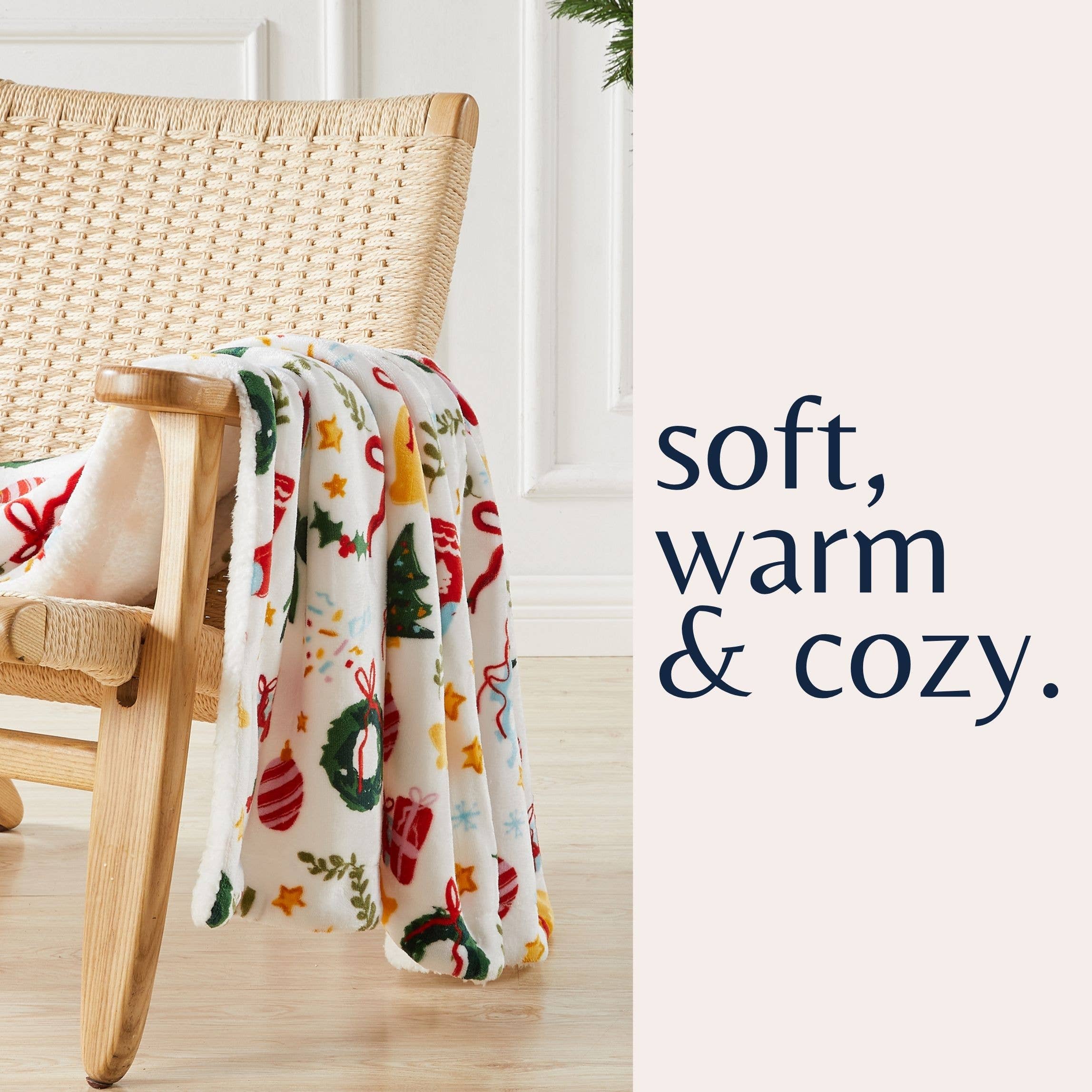 BH Collective - Wholesale Throw Blanket - Throw Blanket - Holiday Printed Sherpa - Eve Collection52