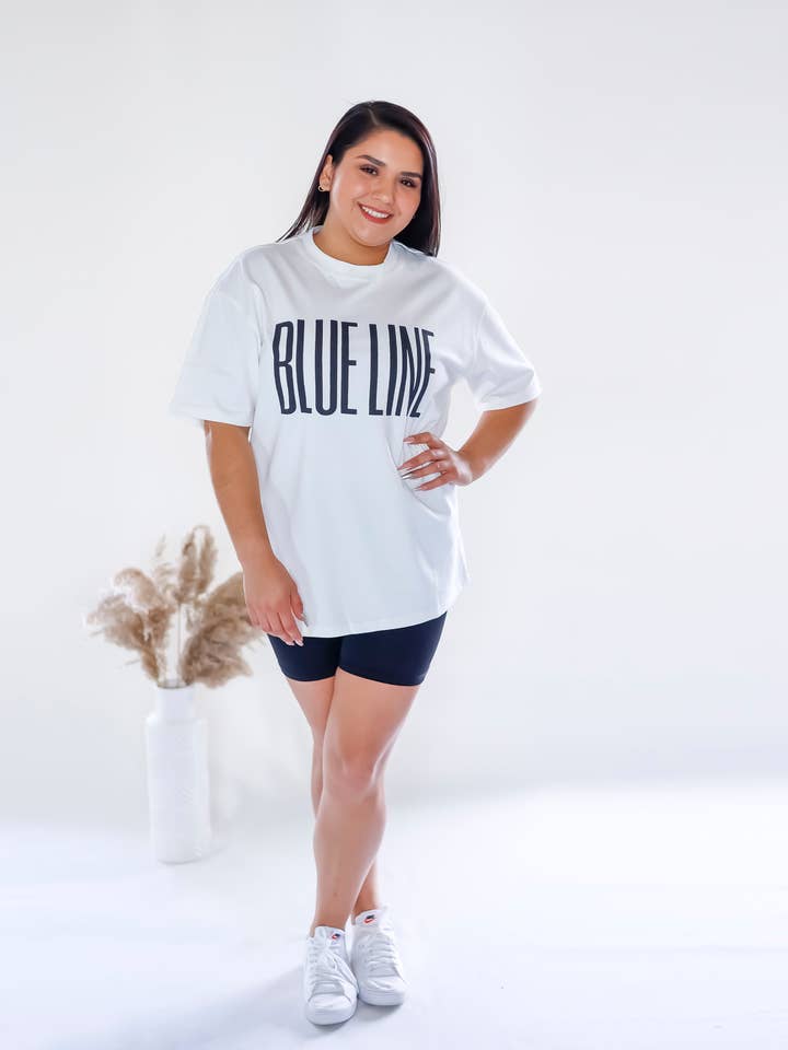 Blue Line Oversized Tee for wholesale by Bfc Apparel