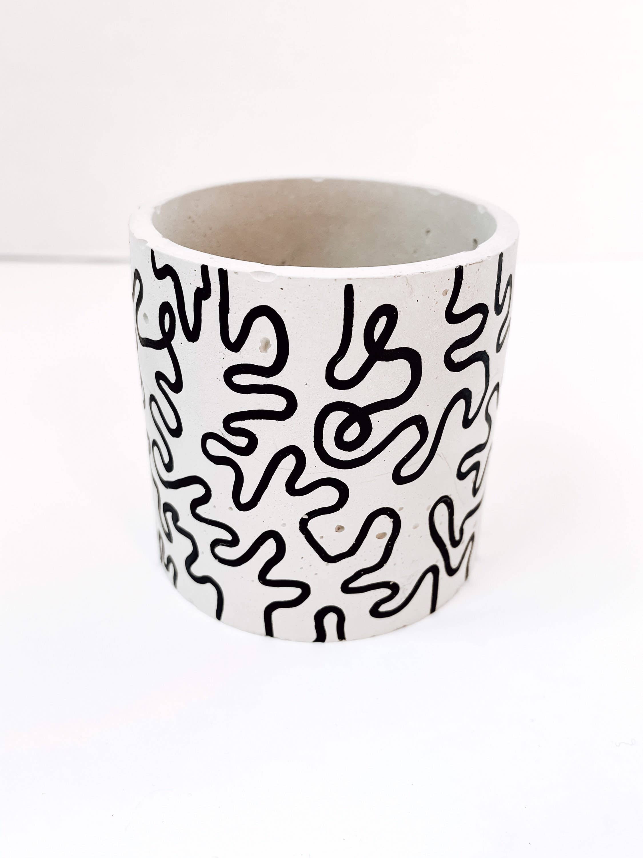 Lex Moderne - Wholesale Plant Pot - Squiggle Painted Planter2