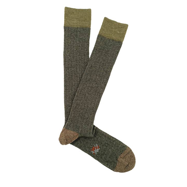 MissCalcetin High Cane Wool Green Hunting for wholesale on Faire1