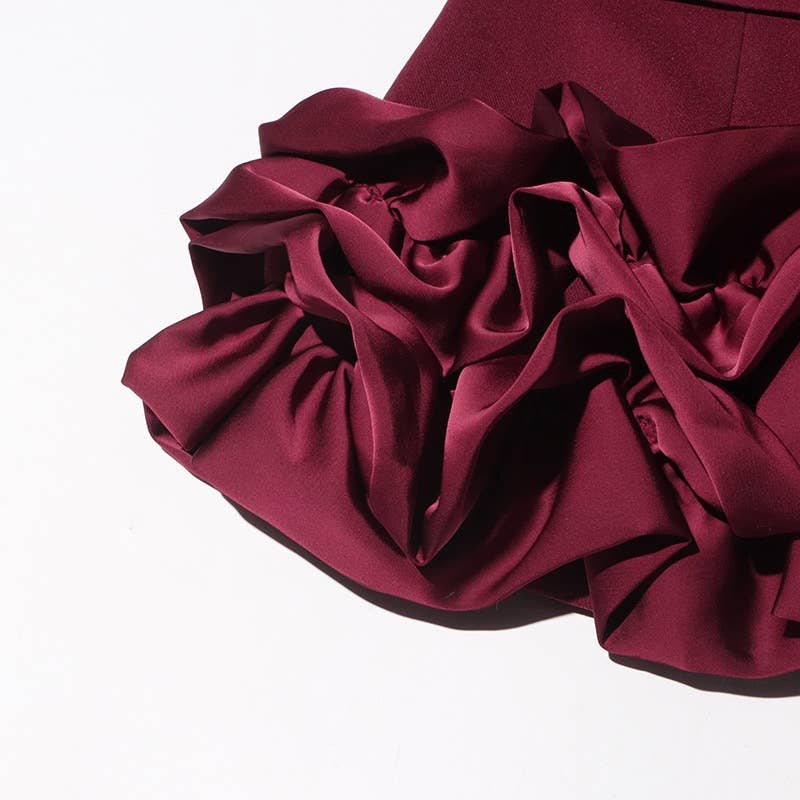 Productseeker - Wholesale Blazer - Women's - DR803Y Elegant Ruffle Hem Contrast Stitching Suit Dress14