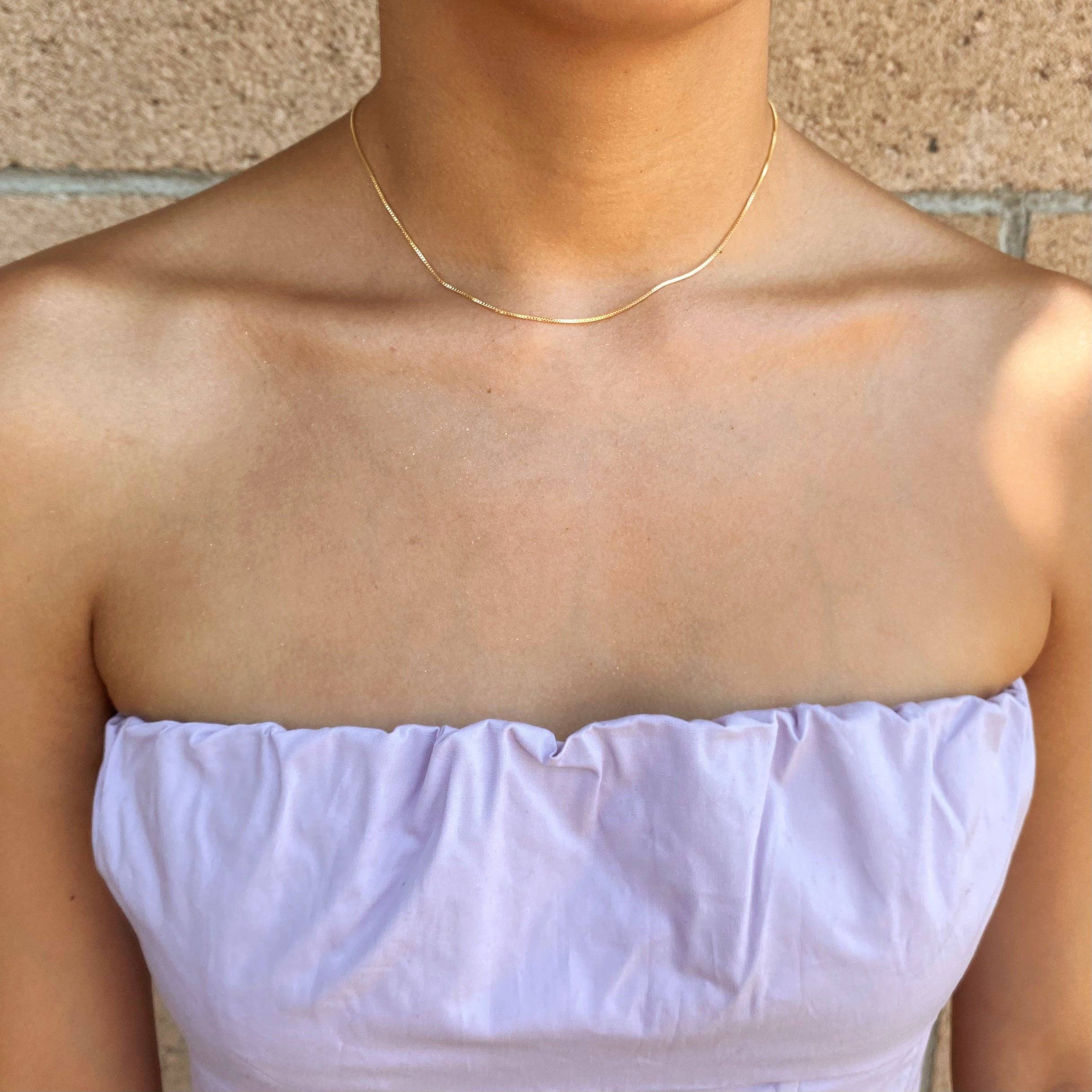 GoldFi – Colar de elos e correntes por atacado – Colar de tamanho ajustável preenchido com ouro 18k1