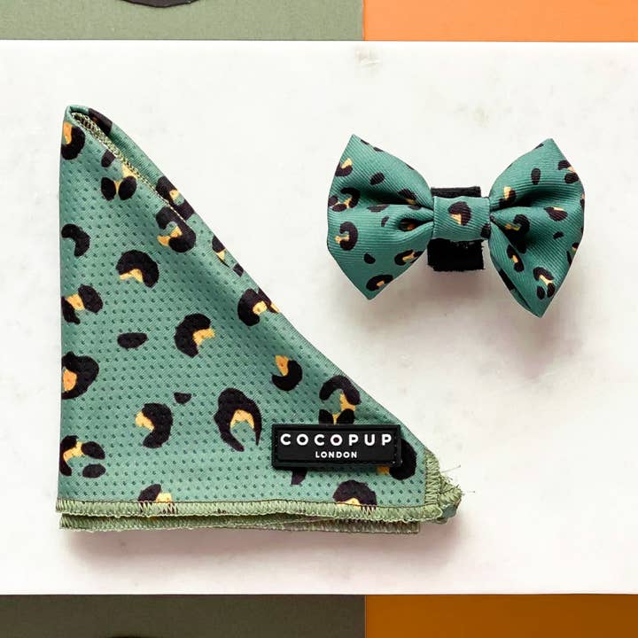 Cocopup London - Wholesale Pet bandana – Dog - Khaki Leopard Bandana0