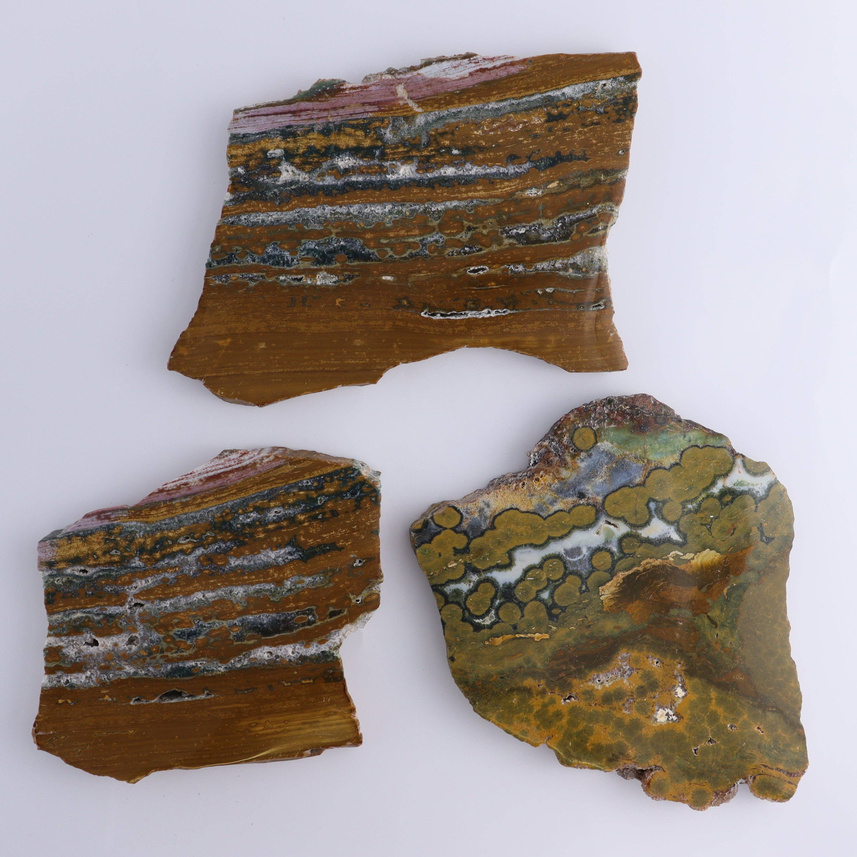 Mi Esperanza Minerals - Wholesale Spiritual Stone/Crystal - Ocean Jasper Slices & Slabs Set of 34