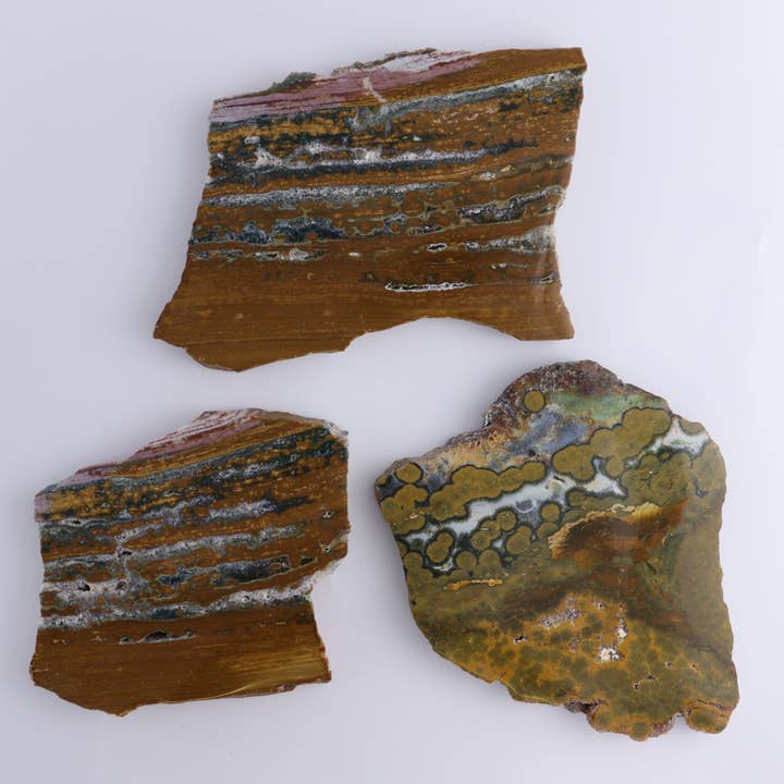 Mi Esperanza Minerals - Wholesale Spiritual Stone/Crystal - Ocean Jasper Slices & Slabs Set of 34