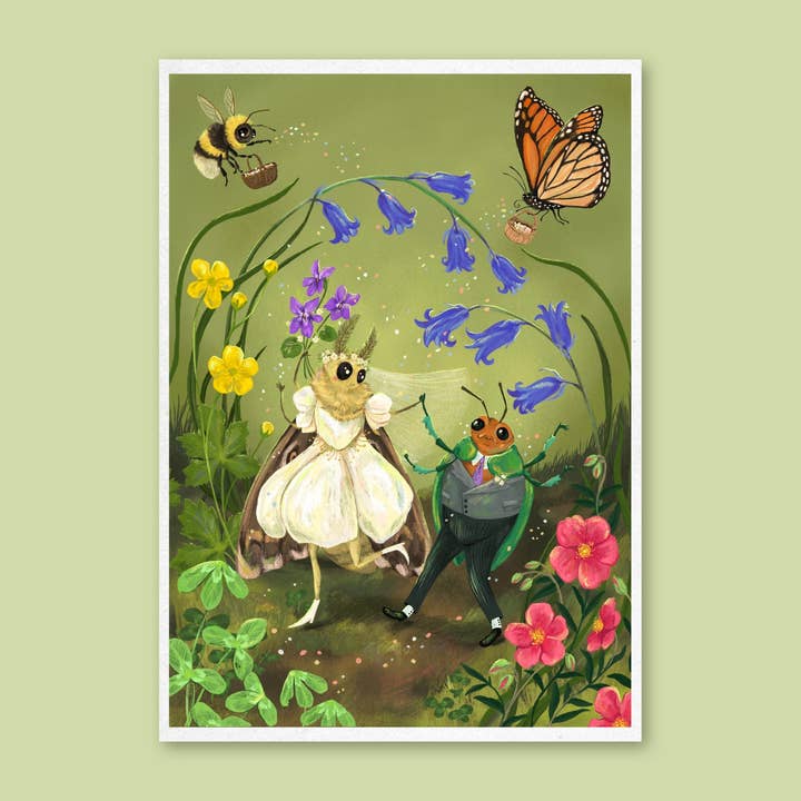 Art Print - A Wee Wedding for wholesale by Anna Seed Art