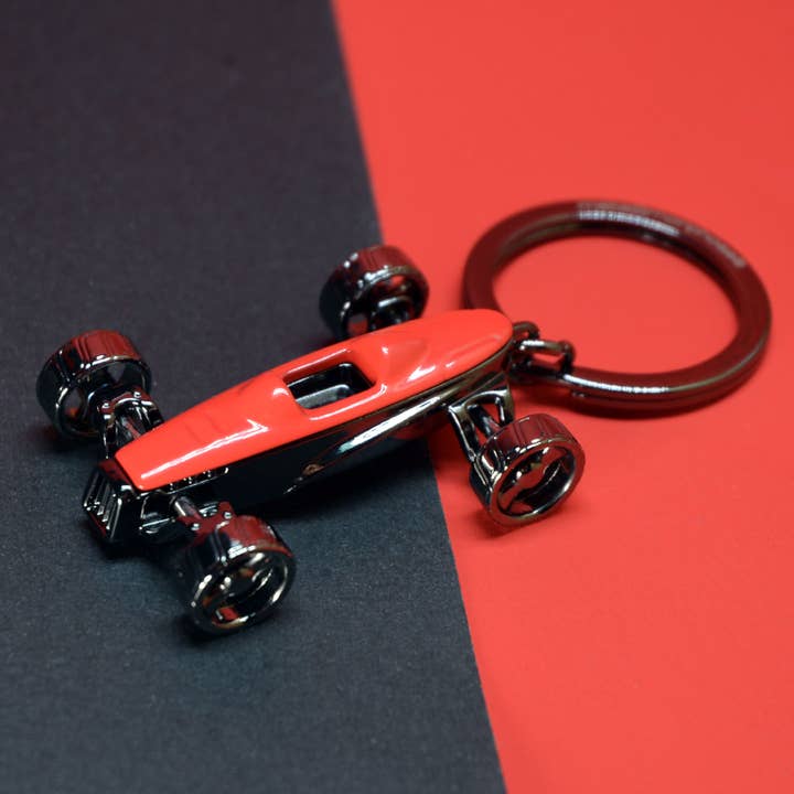 Metalmorphose Red Racing Car Keyring for wholesale by Oli Olsen