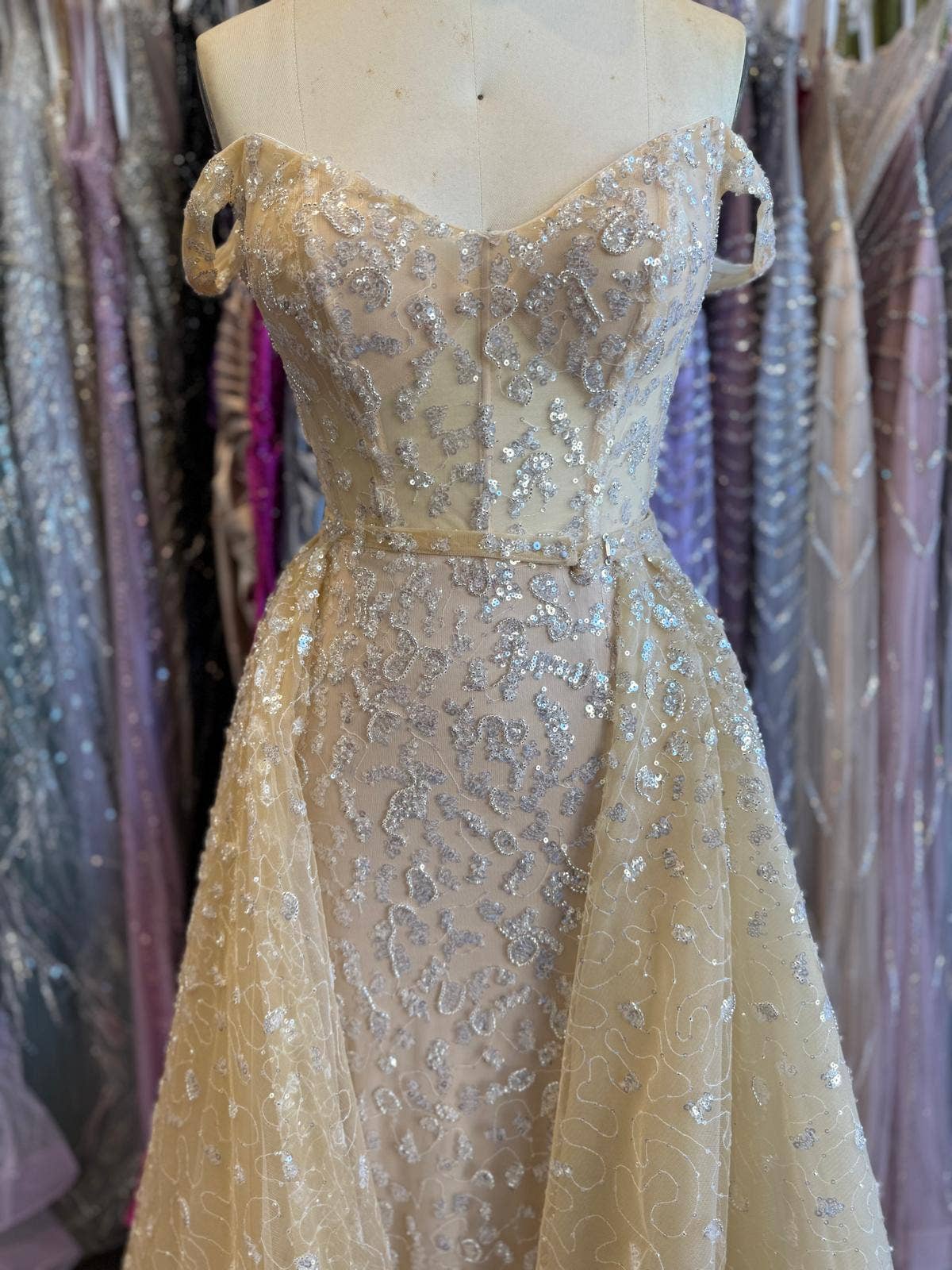 La Veneto - Wholesale Dress - Women's - Off Shoulder , lace with beaded 7