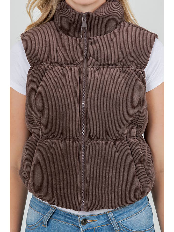 Veracci - Venta al por mayor Chaleco de abrigo - Mujer - Chaleco Vintage de Pana con Forro de Sherpa2